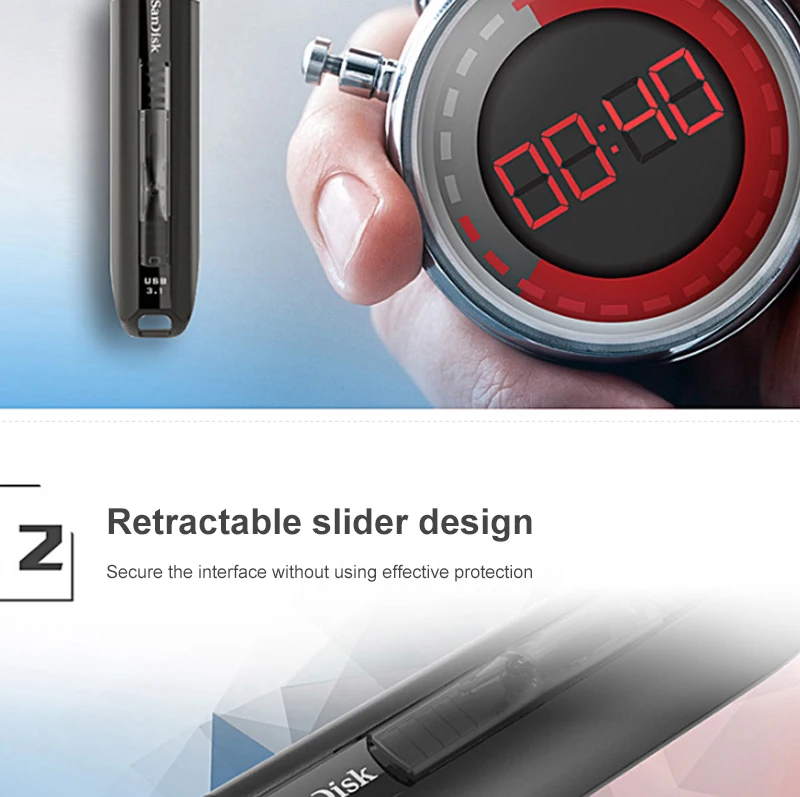 SanDisk USB флеш-накопитель 64 ГБ 128 ГБ CZ800 флеш-накопитель USB3.1 выдвижной флеш-накопитель USB для ноутбука