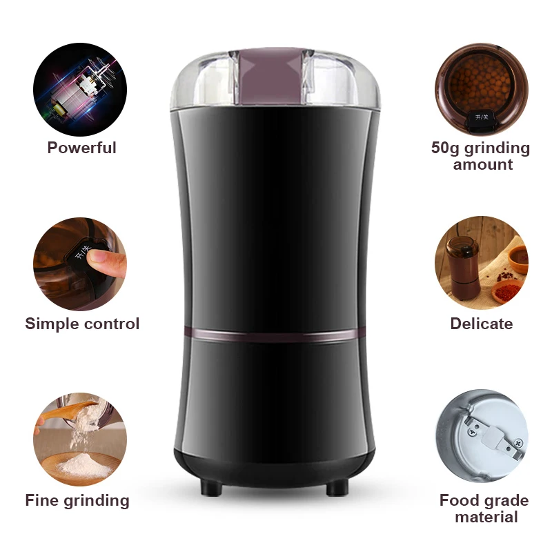 

400W Kitchen Electric Coffee Grinder Mini Salt Pepper Grinder Powerful Spice Nuts Seeds Coffee Bean Grind Machine Electronic