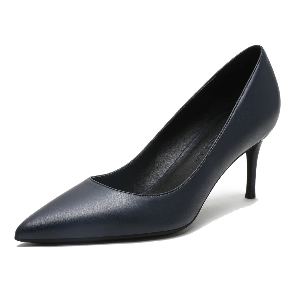 

Женские офисные туфли на низком каблуке 6 см, удобные туфли-лодочки с острым носком, маленькие 34, большие размеры 42