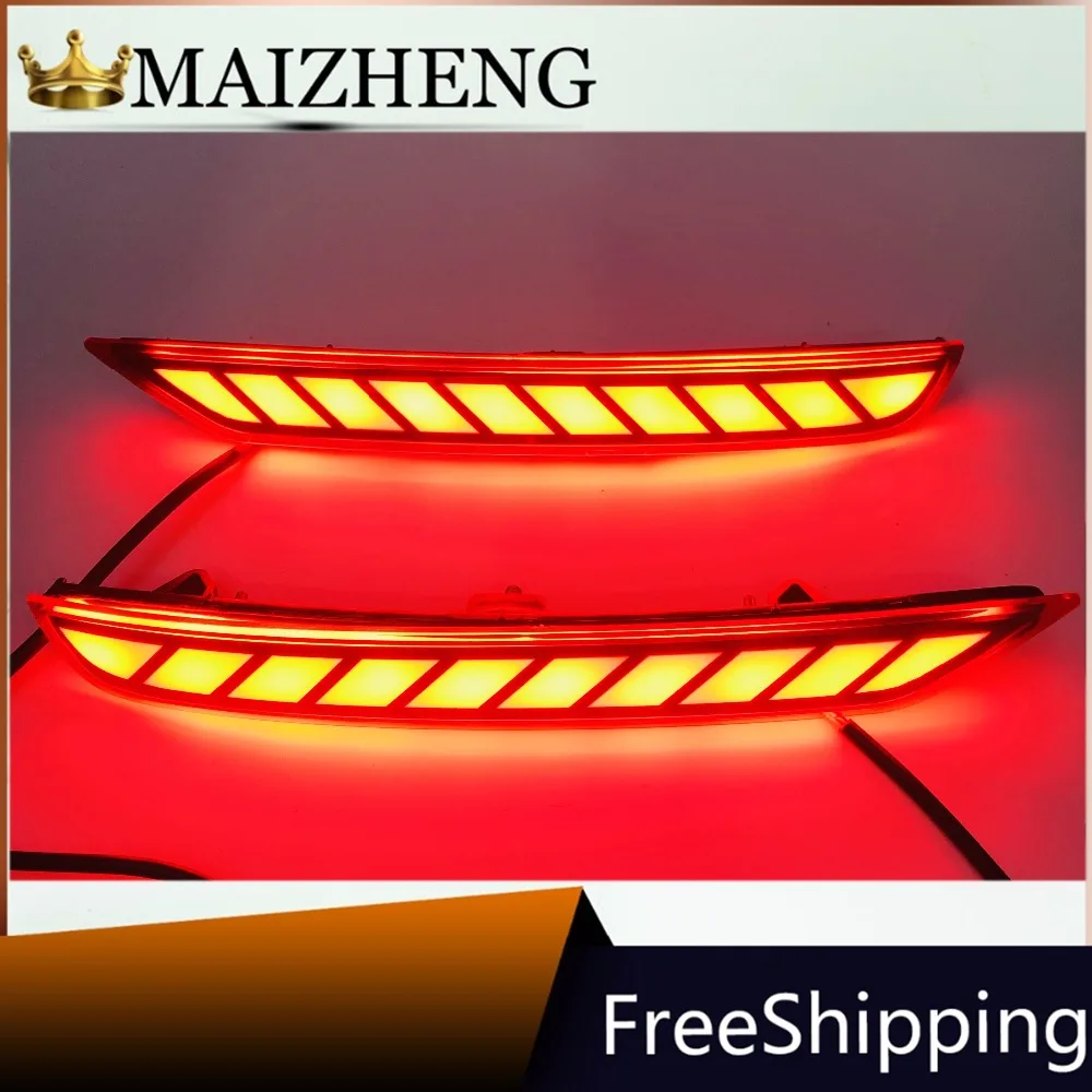2 шт. для Subaru Forester 2008-2019, Светодиодный отражатель для заднего бампера с сигналом, автомобильный тормоз, противотуманная накладка, молдинг, задняя фара