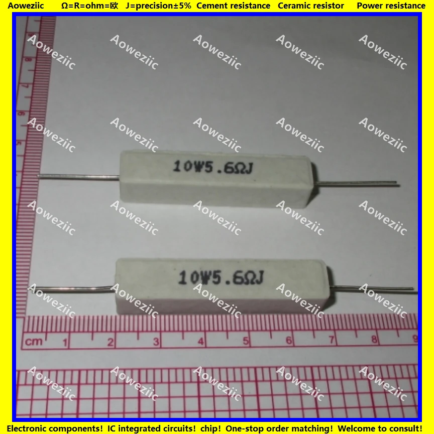 Горизонтальный цементный резистор RX27 10 Вт 5 6 Ом RJ 10W5R6J 10W5.6RJ ohm керамическое