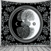 tai chi mandala tree tapestry wall hanging decor sun moon macrame tapiz psychedelic carpet dorm bedroom home decoration blanket