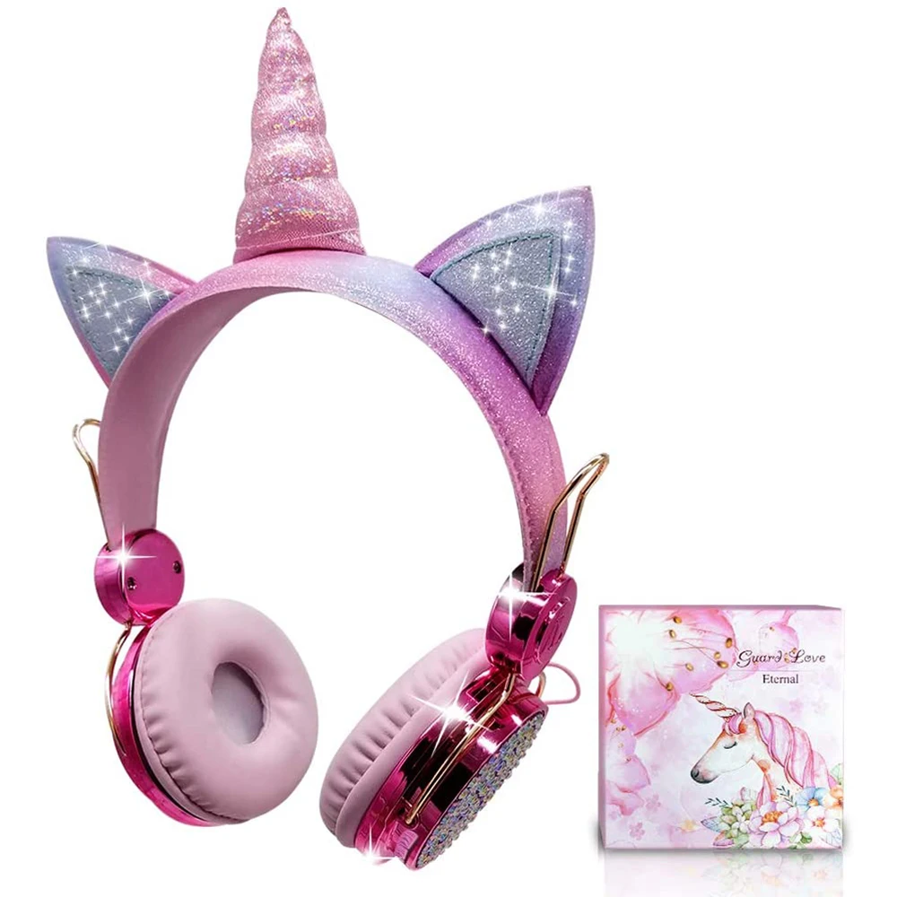 Милые проводные наушники с микрофоном накладная гарнитура стереонаушники