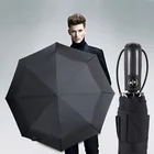 Автоматический креативный зонт с ручкой от дождя, для женщин, 3 складных зонта, 8 ребер, ветрозащитный зонт для мужчин, высококачественный деловой уличный зонт