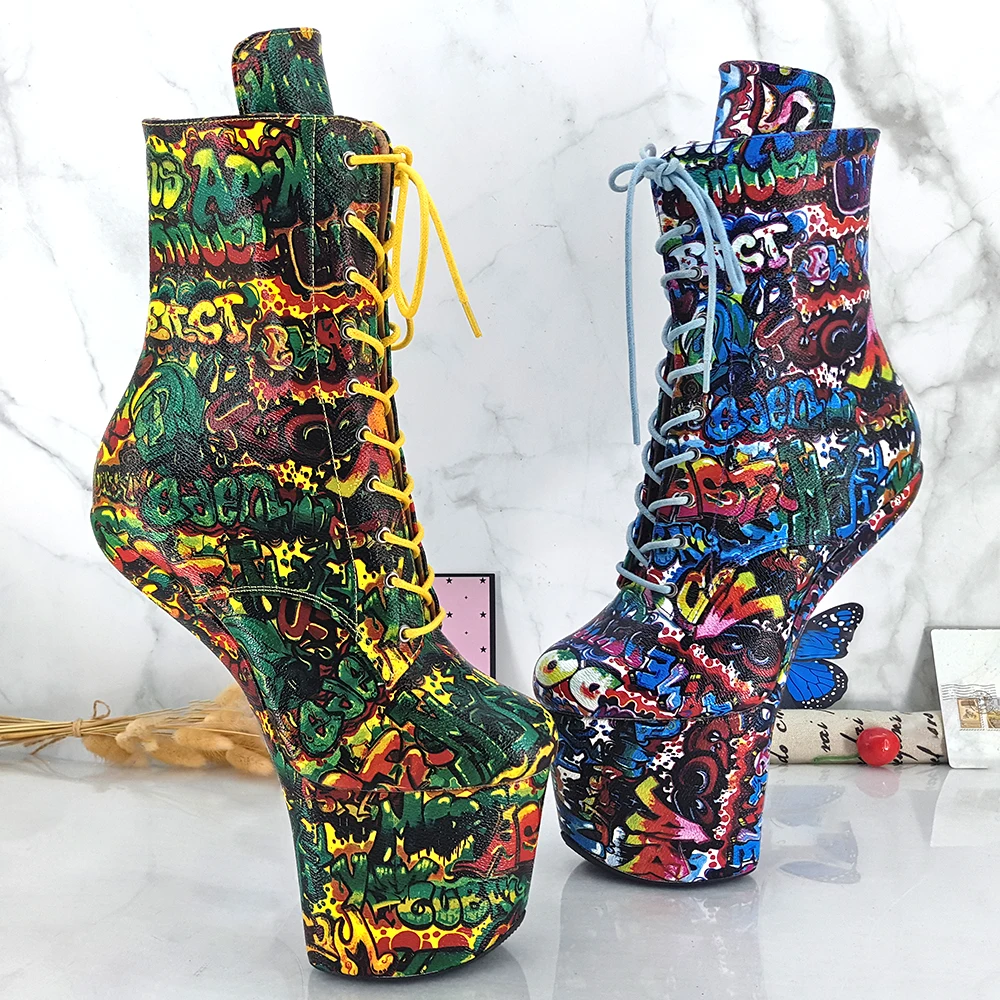 Leecabe Sexy Heelless High Heel Boots Lady Gaga Short Shoes Women Unisex Vamp BDSM | Спорт и развлечения
