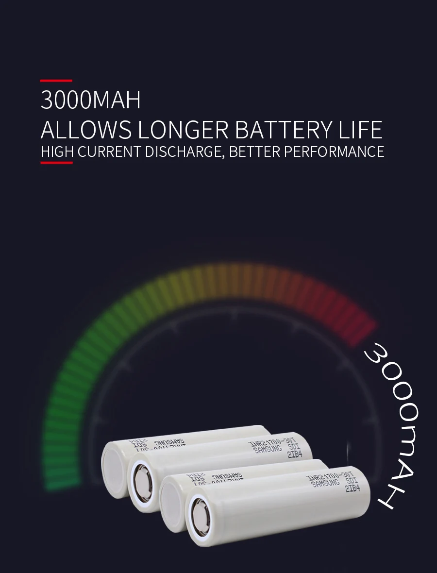 1 шт. для samsung INR21700-30T 30T 21700 3000mah 35A 3,7 V аккумуляторная батарея с плоским верхом PK NCR21700A