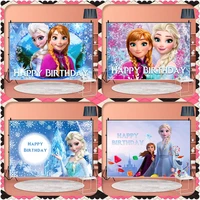 frozen anna elsa banner kids birthday party supplies decoration background baby shower decor customizable snow queen backdrops