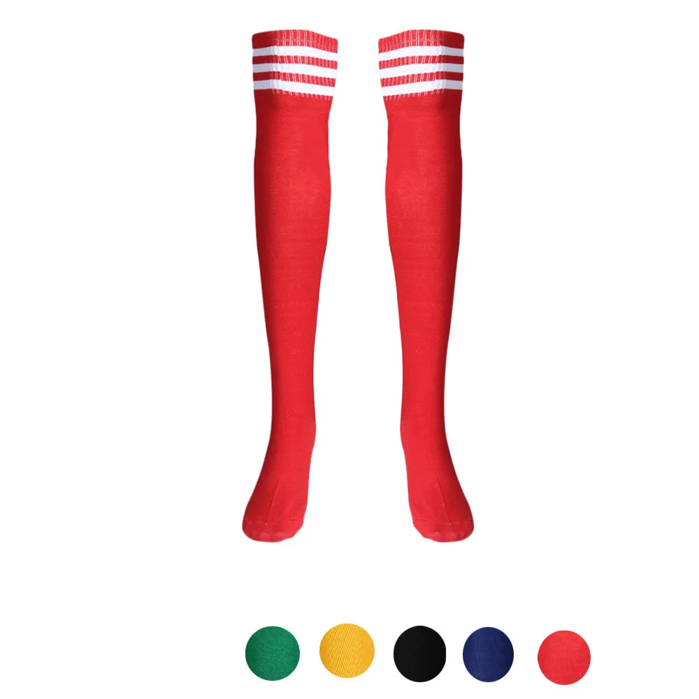 1 Pair Thigh High Socks Over Knee Girls Football Socks Yellow
