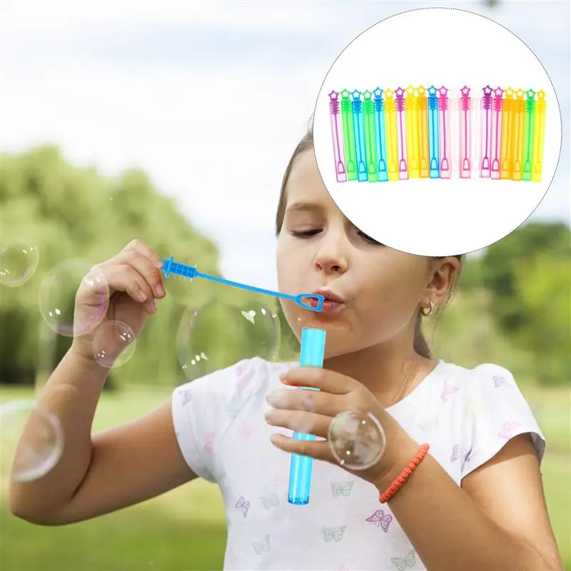 

20pcs Empty Blowing Bubble Bottle Set Bubble Stick Bubble Wand (Random Color)