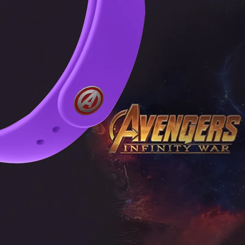 Purple A Новые с принтами "Marvel", "Мстители", браслет для mi Группа 4 ремень для Xiaomi mi группа 4 Nfc умный браслет с силиконовым ремешком для mi Группа 4/3 - Цвет: Purple A