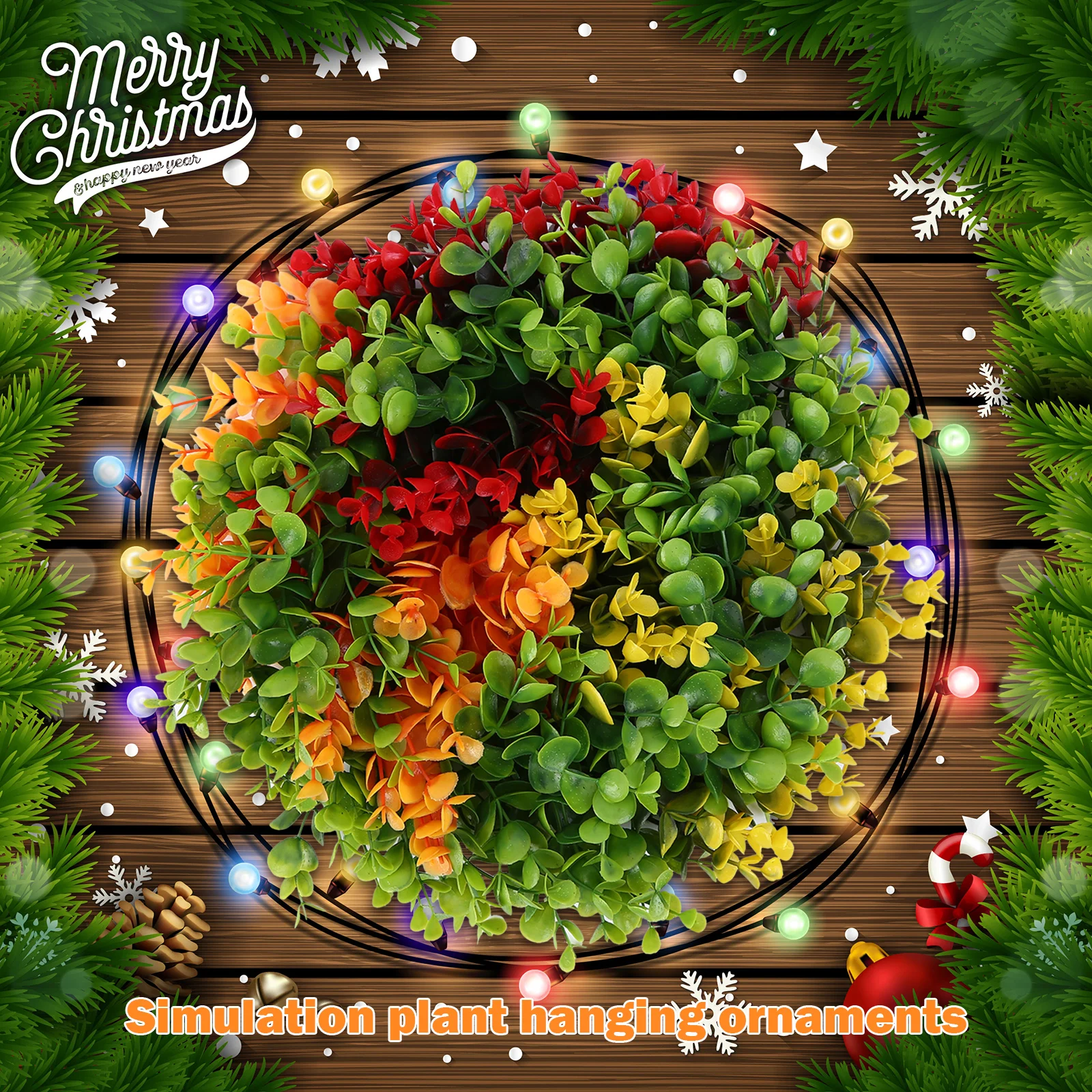 

Венок из искусственного эвкалипта, 35-45 см