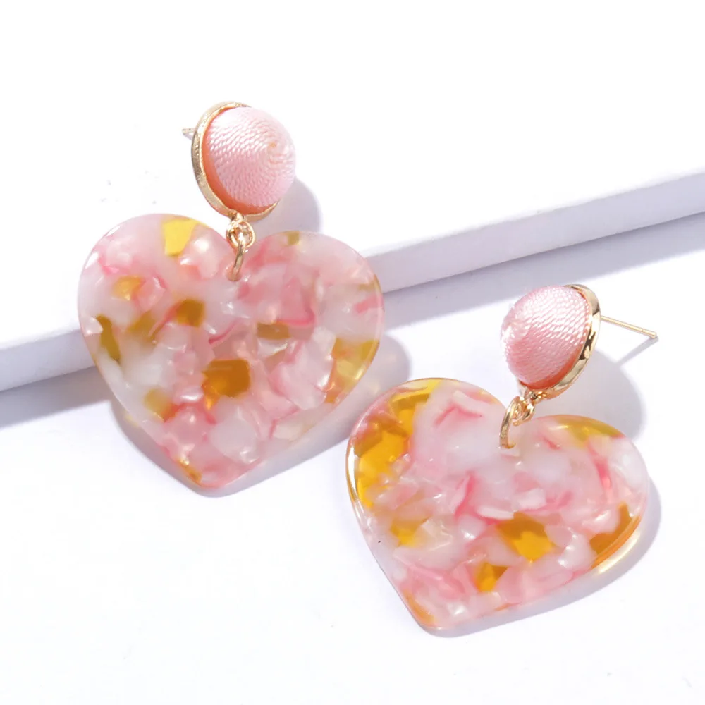 ONEVAN современная мода зимние леопардовые висячие серьги в форме сердца для женщин