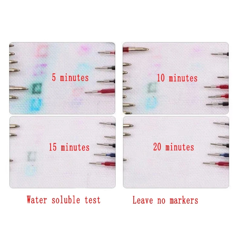 

16Pcs 0.7mm Water Erasable Refills Ink Disappearing Fabric Marker Pen&1Pc Cross Stitch Pen Holder Quilting Tailoring Accessories