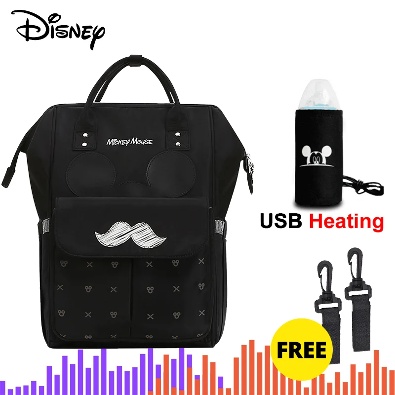 Disney USB бутылочка для кормления дорожный Рюкзак Детские сумки для мамы сумка для хранения мумия сумки мокко Милая водонепроницаемая сумка для подгузников