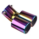 Изогнутый двойной наконечник выхлопной трубы из нержавеющей стали, наконечник выхлопной трубы с болтом, наконечник выхлопной трубы с прямой резьбой, 3,5-дюймовый ID вход, автомобильные Сменные аксессуары