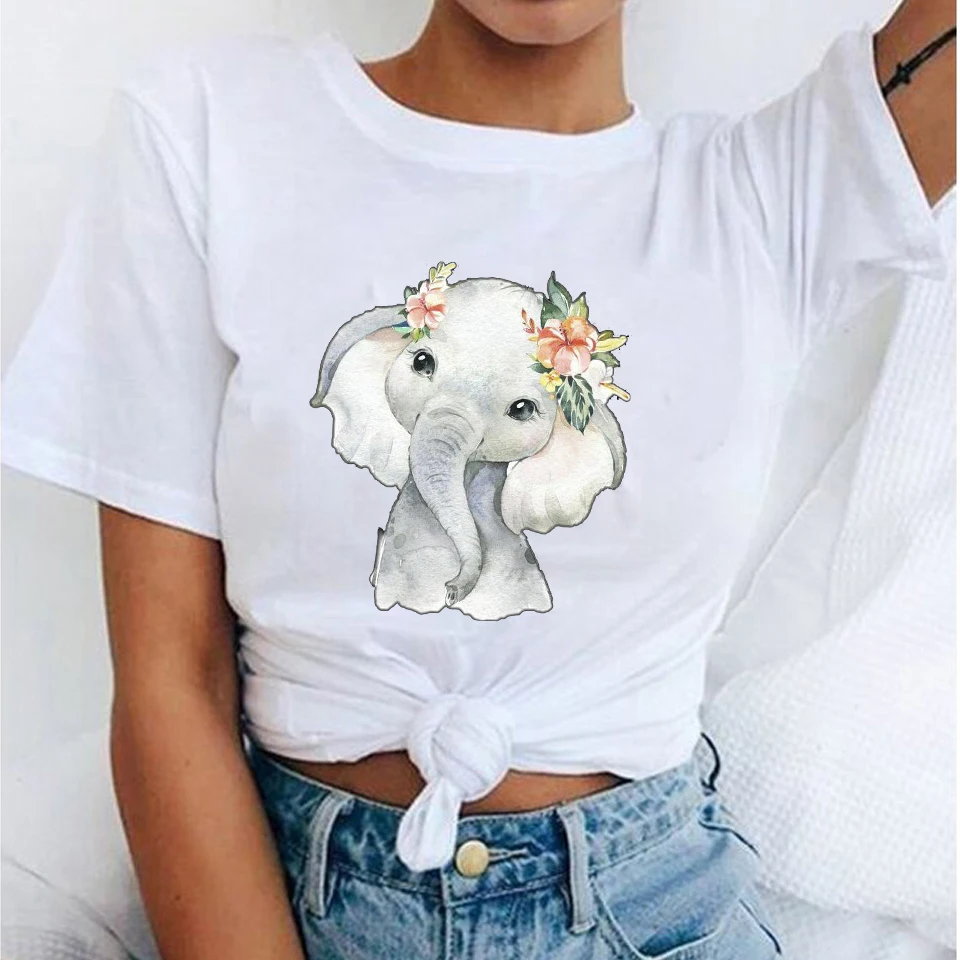 

Floral Flower Aesthetic Tshirt for Women Loose Summer Women's T-shirt Shirt Tops Short Sleeve Fashion O-neck Tee Shirts Female