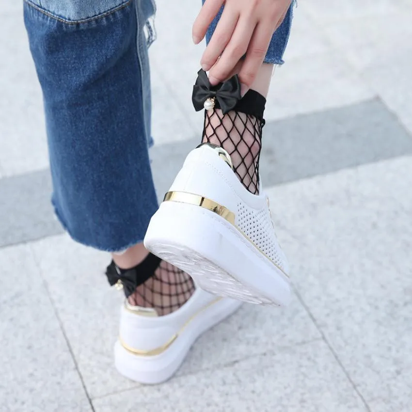 Женские носки Веселые и милые женские сетчатые 1 пара кружевные винтажные