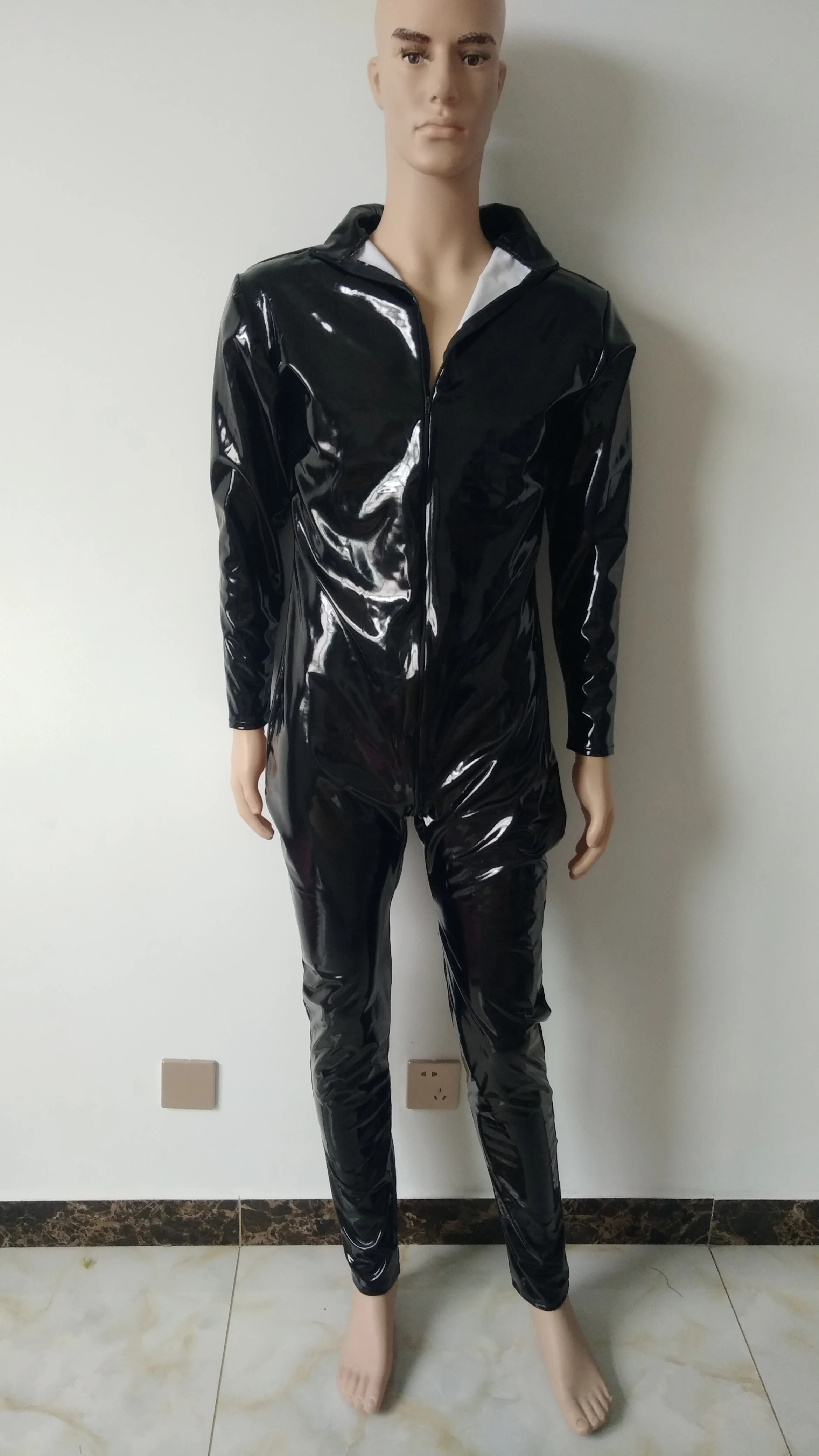 Боди из искусственной кожи для мужчин и женщин комбинезон косплея ПВХ Клубная