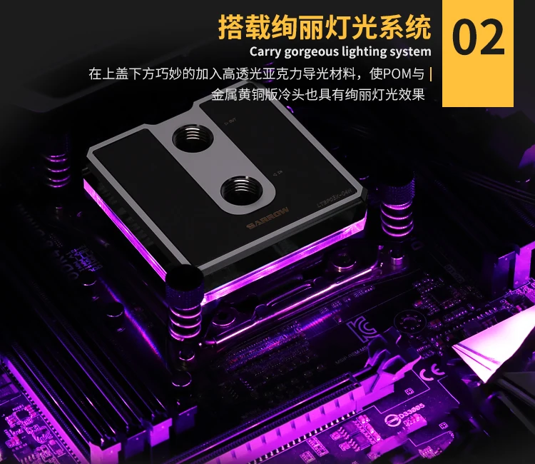 Курган водоблок для процессора подойдет процессор INTEL разъем LGA 115x1150 1151 1155 1156 5v 3pin свет заголовок процессорный кулер LTCP03-04N