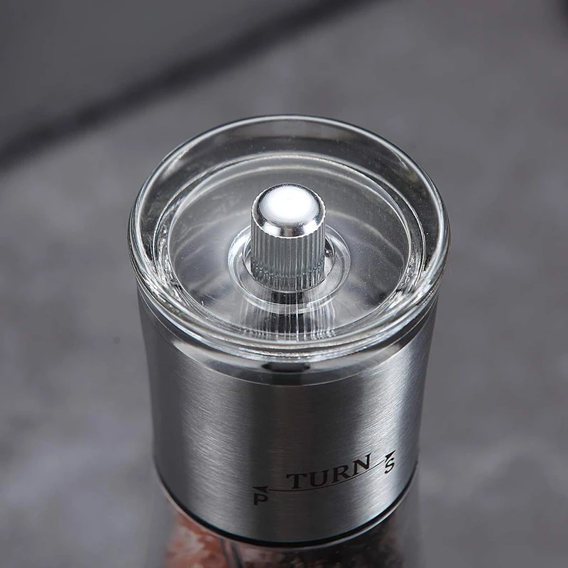 2 в 1 двойная мельница для перца и соли шейкер с регулируемой грубью керамическим