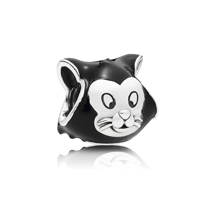 Figaro Portrait Серебряные бусины 925 пробы кристалл Микки Минни безопасная цепь Шарм Подходит Пандора браслет DIY женские ювелирные изделия - Цвет: Figaro Portrait