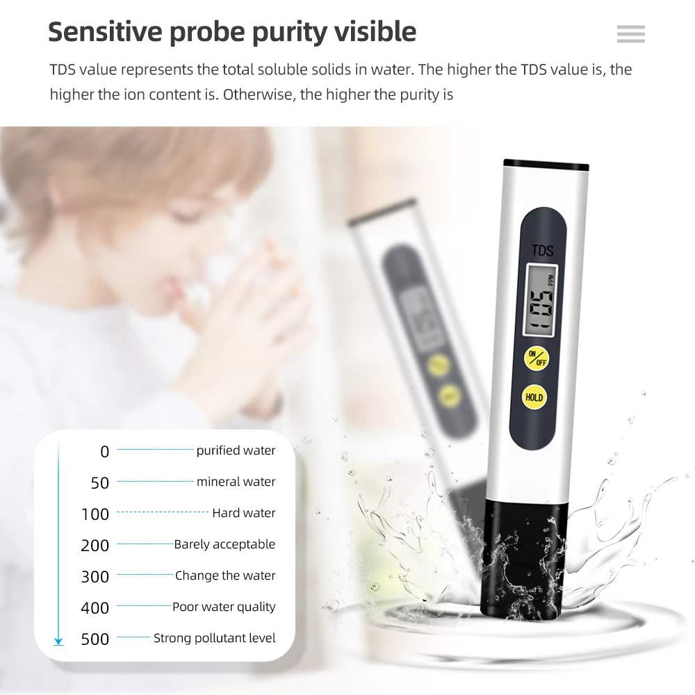 10 шт. 0 ~ 990ppm цифровой Атоматический калибровочный тестер минерализации воды
