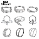 F136 титановый пирсинг Daith Цирконий кольца в нос высокий сегмент Clicker Перегородка пирсинг серьги для козелка уха 16Gсептумсептум титанциркуляр для септумакольцо для пирсингакольцо в нос крылокольца в уши