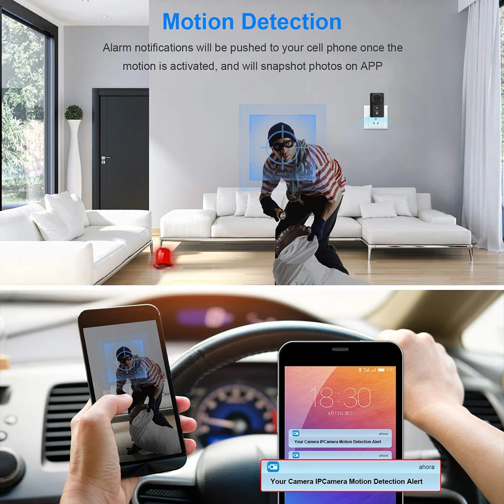 Беспроводная розетка Wi Fi камера 1080P HD USB зарядное устройство для домашней