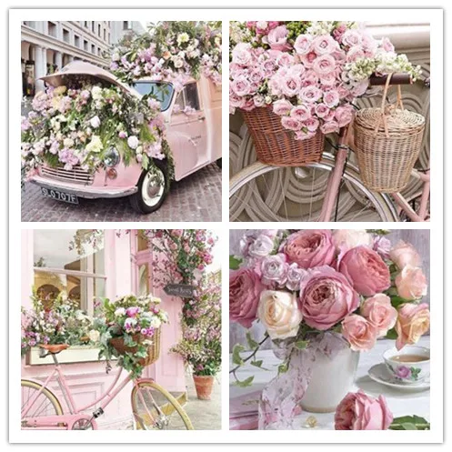 

5D Diamond Painting Mosaic Flowers Diamond Embroidery Full Circle Diamond Diy Cross Stitch Home Decoration