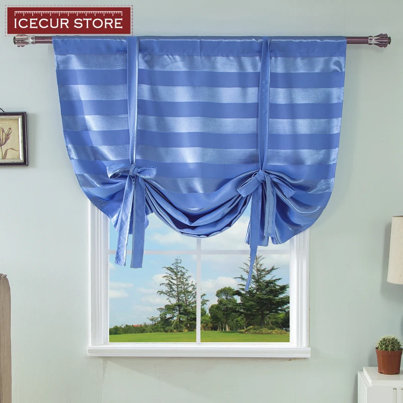 ICECUR короткие занавески в горизонтальную полоску для кухни современные римские