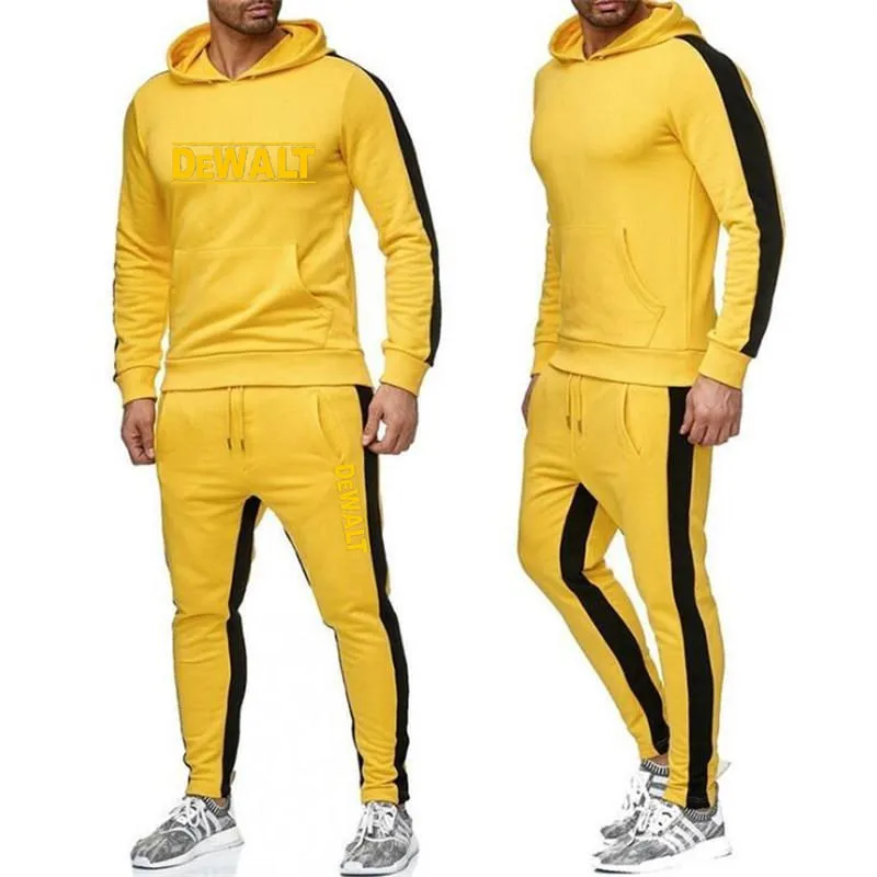 

Spring and Autumn Tracksuit Suit Men's Fashion Pullover Men's Sportswear Hoodie Two-piece Suit + Pants Large Size S-3XL