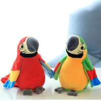 early education plush toys electronic talking parrot cute speaking and recording repeats waving wings electric bird kids toy