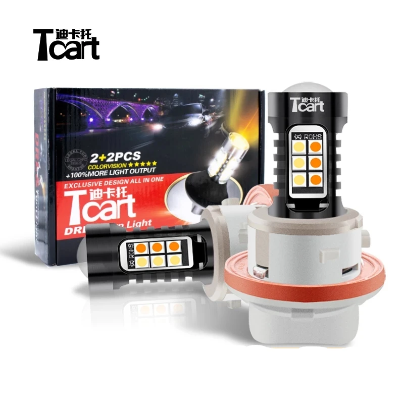 Tcart 2 шт. автоматическая лампа поворота светодиодная DRL дневные ходовые огни