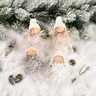 2021 Рождественская Кукла-Ангел игрушка розовая стоящая плюшевая кукла Рождественская елка кулон украшения Рождество Дети новый год подарок украшение стола