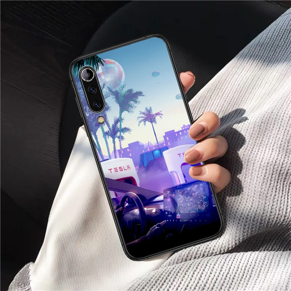 

Tesla Car Logo Phone Case Cover Hull For Xiaomi Mi A2 A3 8 9 9T Note 10 Se Lite Pro Black Etui Luxury Cell Painting Shell