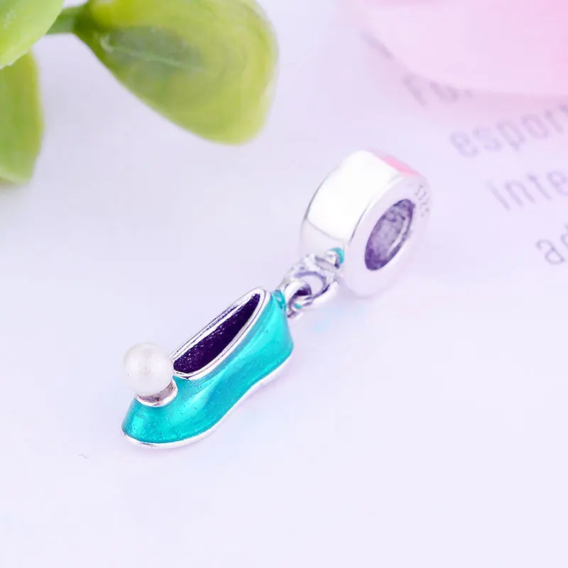 925 Серебряные Колокольчики зеленые ботинки bailарина белая жемчужина