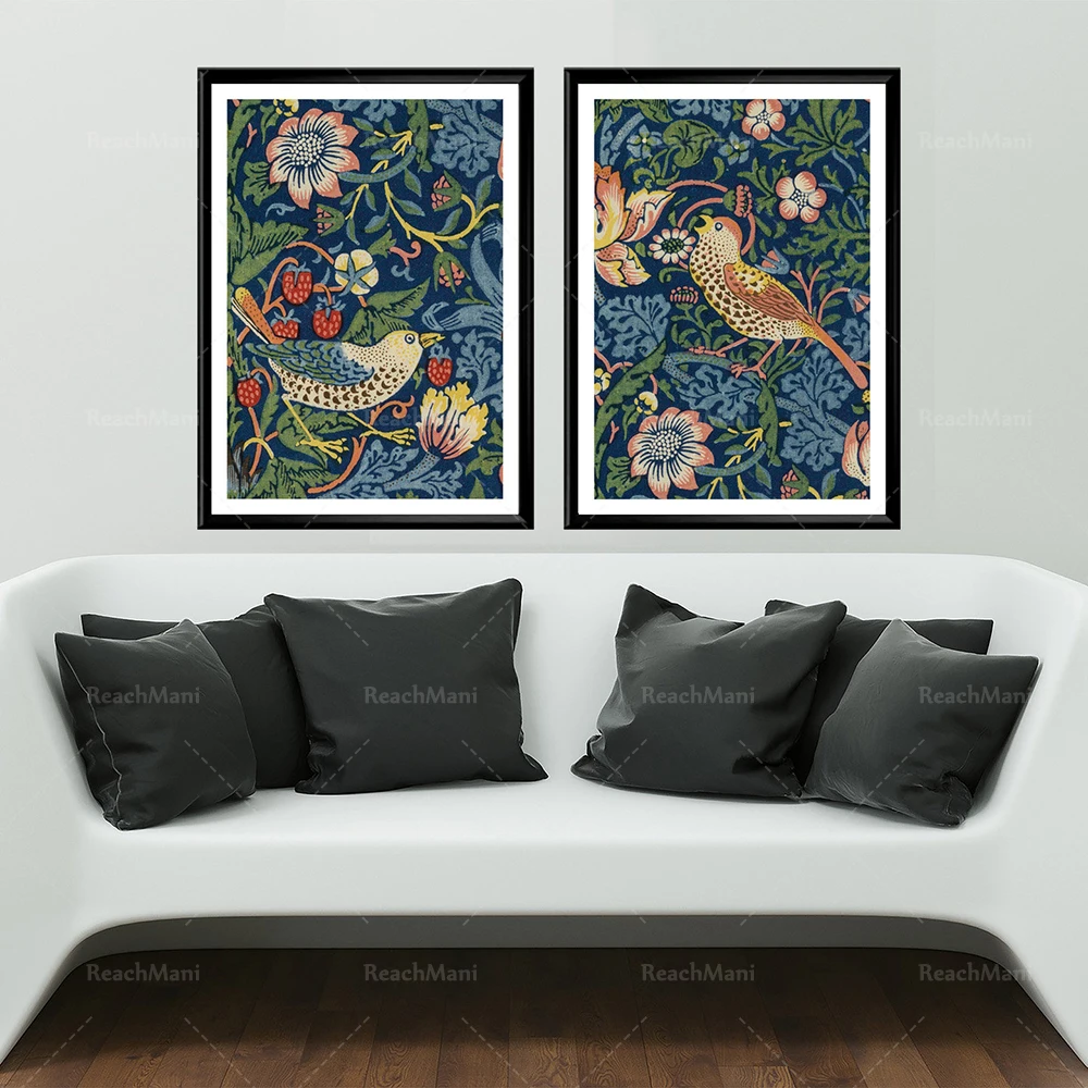 

Vintage Floral Birds Prints William Morris Art Vintage Floral Birds Decoration Set 2 Pattern Poster Strawberry Thief Vintage Pri