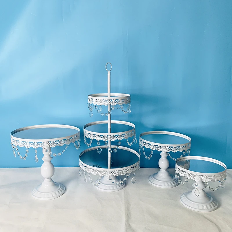 4pcs in set 1-18 шт Торт Стенд набор круглый металлический торт подставки ДЕСЕРТ ДИСПЛЕЙ кекс подставки, белый - Цвет: 4pcs in set