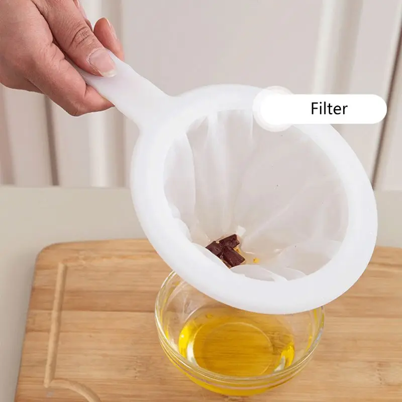 

Reusable Nylon Super Fine Colander Mesh Sieve Strainer with Handle for Honey Juice Tea Soymilk Coffee Filter