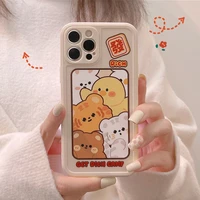 retro chocolate bear smile tiger photo art phone case for iphone 13 12 11 pro max xr xs max 7 8 plus 7plus case cute soft cover