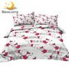 BlessLiving Christmas Duvet Cover Set Dachshund Comforter Cover Cute Dog Red White Bedclothes Cartoon Puppy Bedding Set Dropship 1
