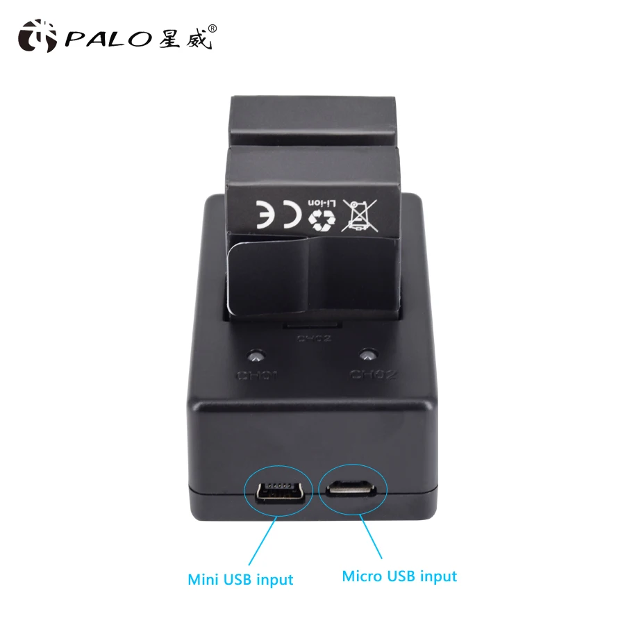 4 шт. аккумулятора для камеры Palo 3 7 в + двойное зарядное устройство USB Gopro Hero 3/3