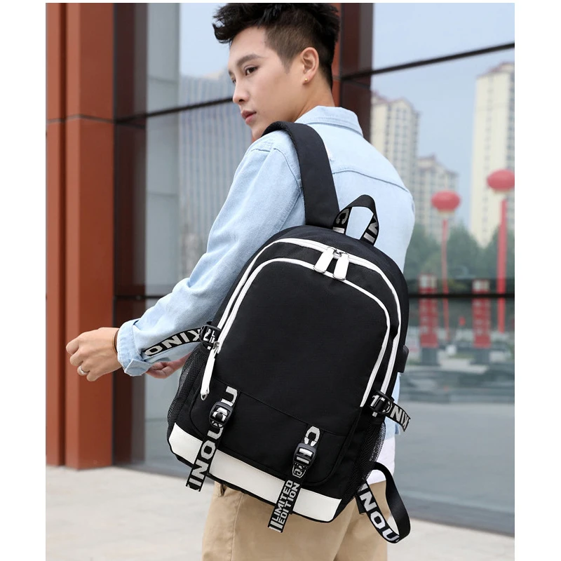 MARVEL Teenager USB Charging schoolbag Outdoor travel printing backpack mochila Oxford cloth student bag Large capacity backpack