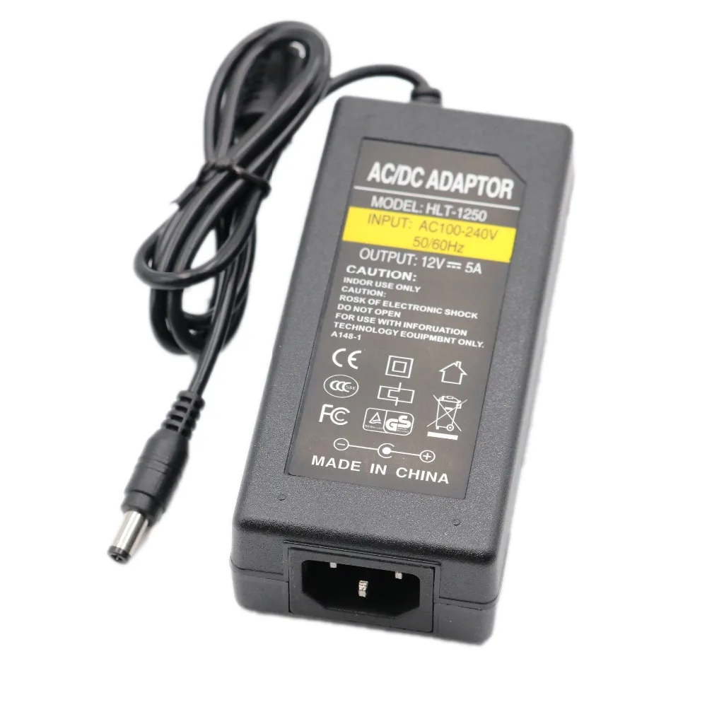 12V 5A 12V5A светодиодный светильник адаптер питания 100-240V светодиодный блок питания привод для 5050 3528 Светодиодный светильник полоса не с линией