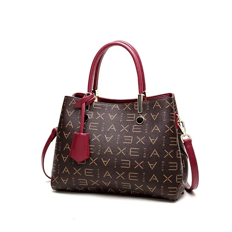 

Genuine Leather Women Buckets 2021 New Fashion Letter Printing One Shoulder Bags Ladies Designer Purses and Handbags Sac Luxe Gg