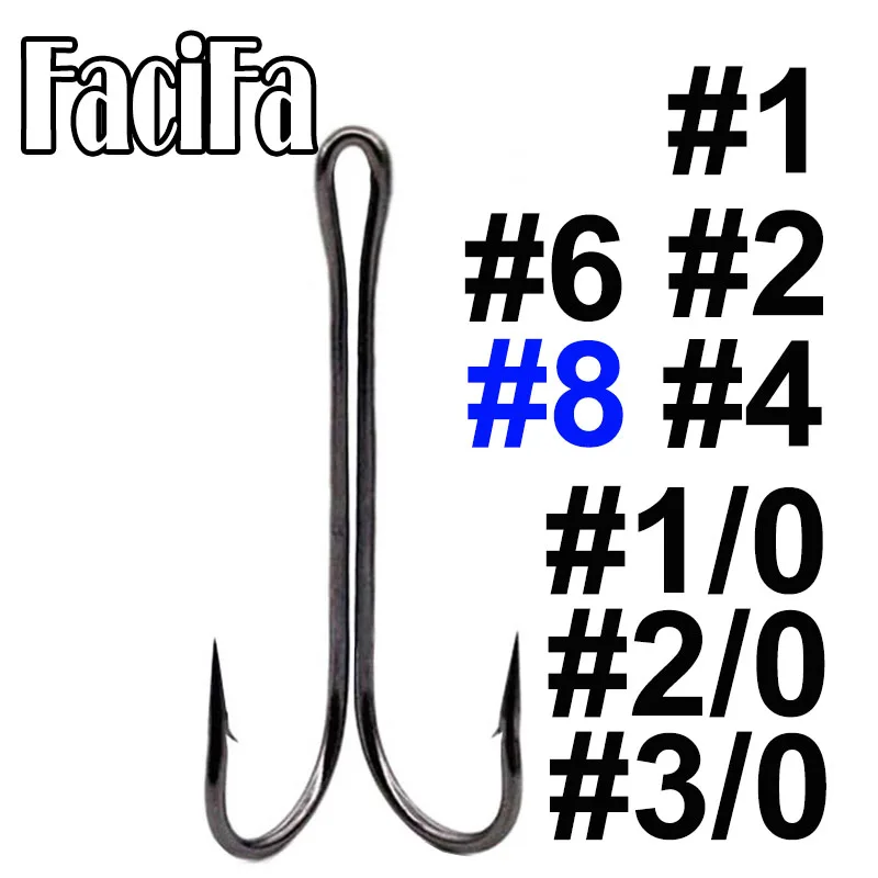 20 шт. рыболовные крючки с двойным крючком и длинным хвостовиком | Спорт