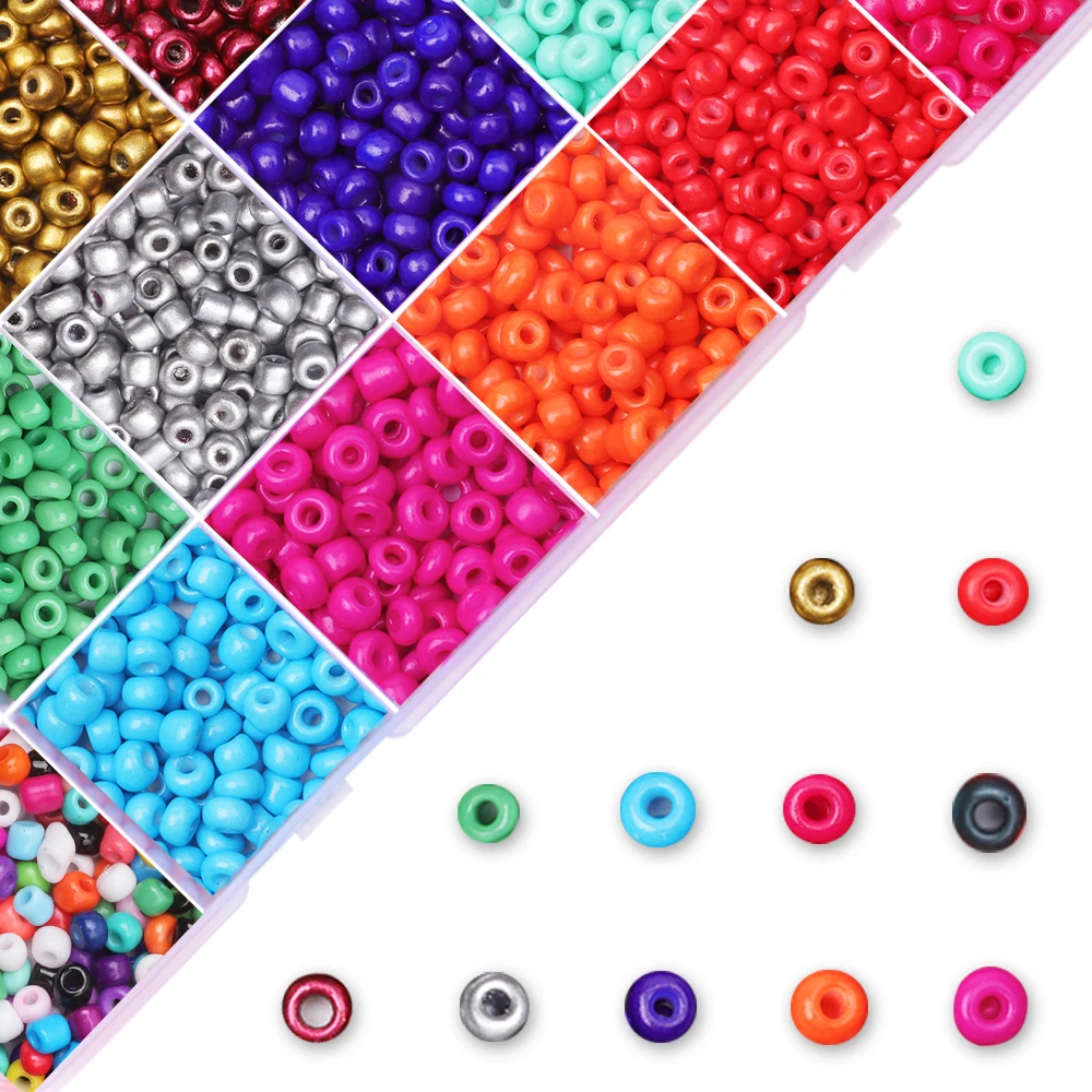 

Glass Seed Beads 2/3/4mm Charm Czech Round Hole Mix Color Spacer Beads For DIY Bracelet Earring Necklace Jewelry Making