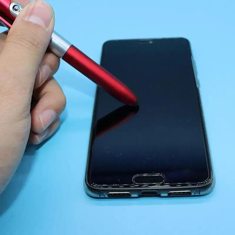 

4-in-1 Folding Ballpoint Pen Screen Stylus Pen Universal mini with Pen LED Cellphone For Tablet Capacitive U1W1