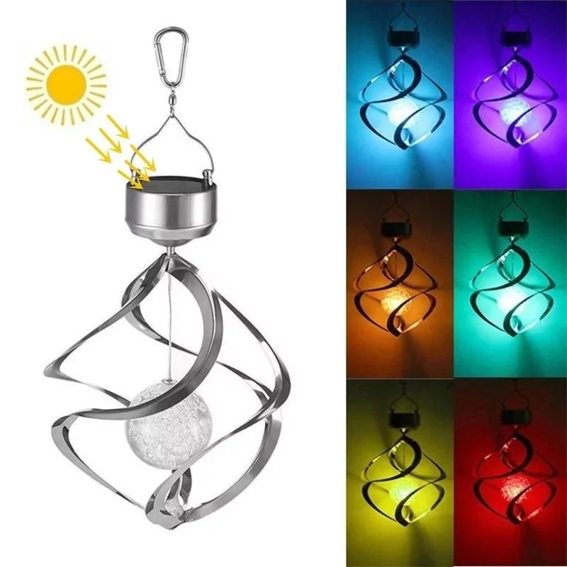 

2021 New Solar Led Wind Chime Light Outdoor Waterproof Color Changing Garden Hanging Lawn Lamps Courtyard Home Garden Decoration