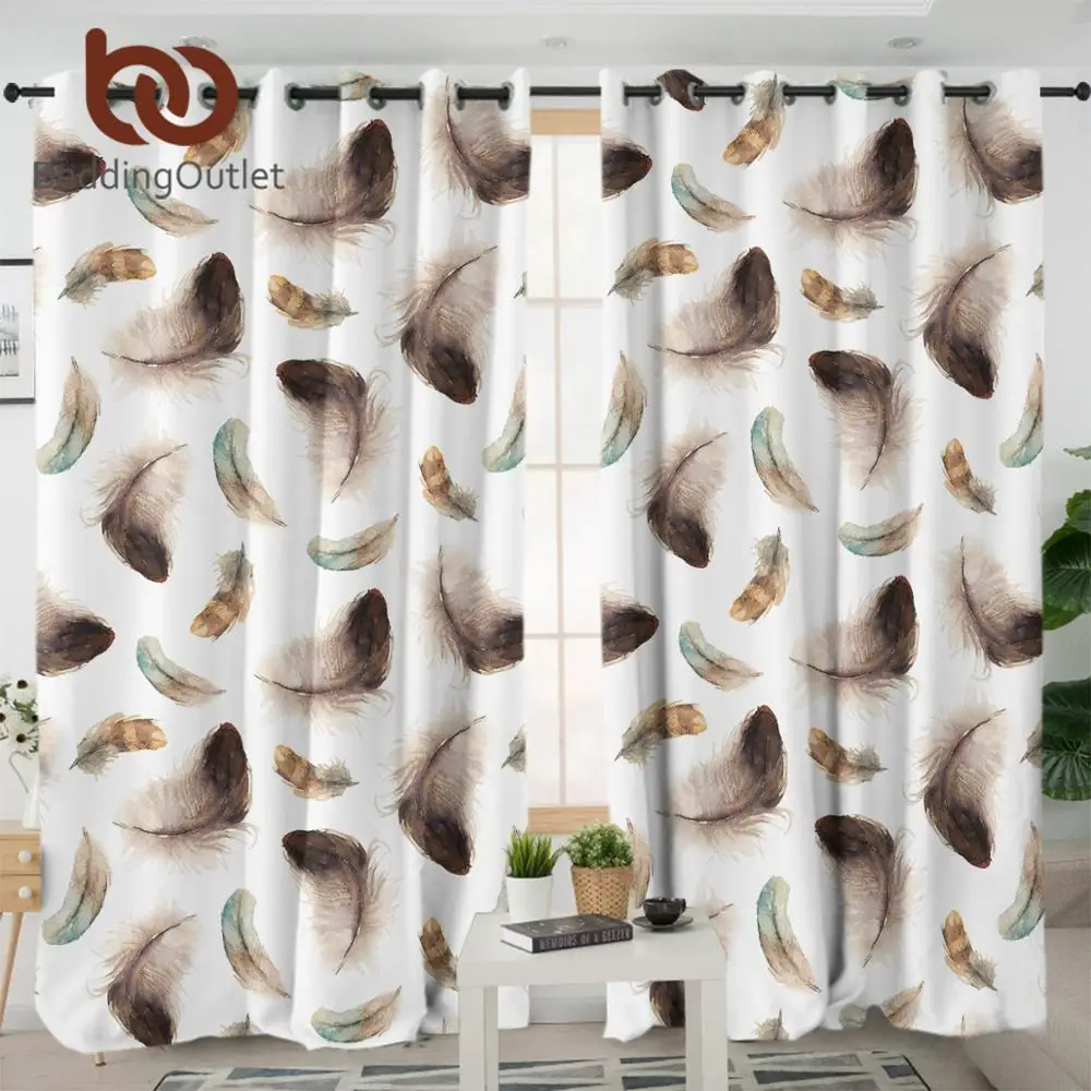BeddingOutlet Boho кухонные занавески s этнические перья затемняющие шторы племенные
